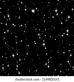 star constellation space seamless vector pattern design