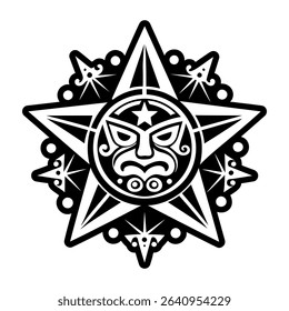 Star constellation tattoo, glyph style icon