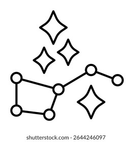 Star constellation ursa major thin line icon, cosmos concept. Vector graphics. Space sky stars group sign on white background, style mobile or design