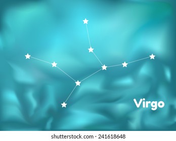 star constellation of virgo on blue background, vector