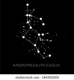 Star constellation zodiac Andromeda Pegasus vector