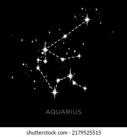 Star constellation zodiac aquarius line vector