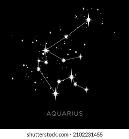 Star constellation zodiac aquarius vector