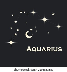 Star constellation zodiac aquarius. Vector. All elements are isolated