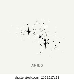 Star constellation zodiac aries line black white vector