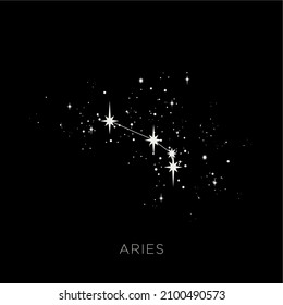 Star constellation zodiac aries vector