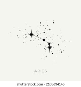 Star constellation zodiac aries vector black and white