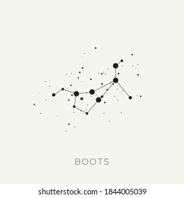 Star constellation zodiac boots black white vector