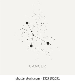 Star constellation zodiac cancer black white vector