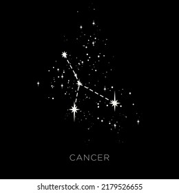 Star constellation zodiac cancer line vector