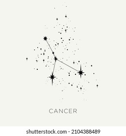 Star constellation zodiac cancer vector black and white