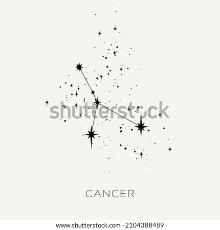 Star constellation zodiac cancer vector black and white