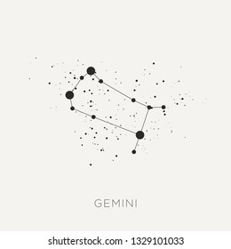 Star constellation zodiac gemini black white vector