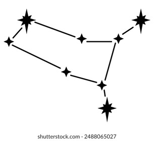 Star constellation zodiac gemini black white vector. Gemini zodiac constellation. 