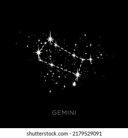 Star constellation zodiac gemini line vector