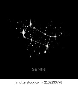 Star constellation zodiac gemini vector