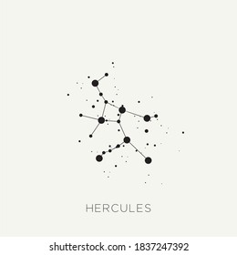 Star constellation zodiac hercules black white vector