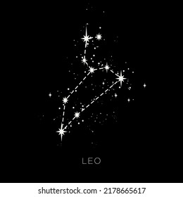 Star constellation zodiac leo line vector