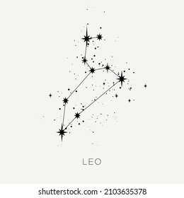 Star constellation zodiac leo vector black and white