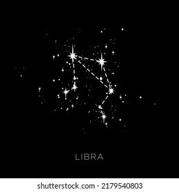 Star constellation zodiac libra line vector