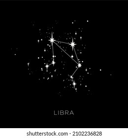 Star constellation zodiac libra vector