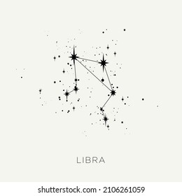 Star constellation zodiac libra vector black and white