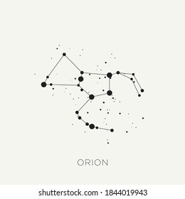 Star constellation zodiac orion black white vector