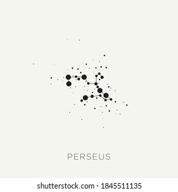 Estrella de la constelación zodiac perseus vector blanco negro