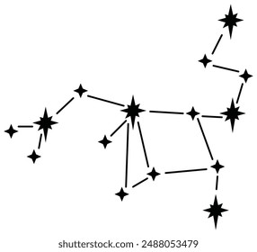 Star constellation zodiac sagittarius black white vector. Sagittarius zodiac constellation