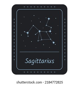 Star constellation of the zodiac Sagittarius. Vector illustration.