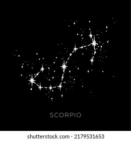 Star constellation zodiac scorpio line vector