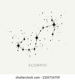 Star constellation zodiac scorpio vector black and white