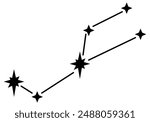 Star constellation zodiac taurus black white vector. Taurus zodiac constellation