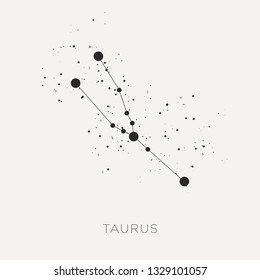 Star constellation zodiac taurus black white vector