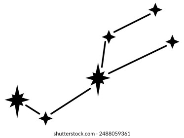 Star constellation zodiac taurus black white vector. Taurus zodiac constellation