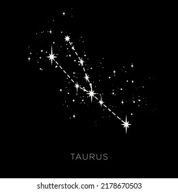 Star constellation zodiac taurus line vector