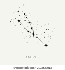 Star constellation zodiac taurus vector black and white