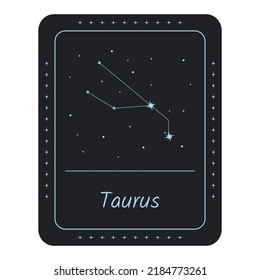 Star constellation of the zodiac Taurus. Vector illustration.