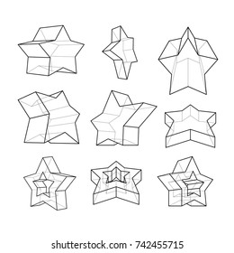 Star construction vector clip art set