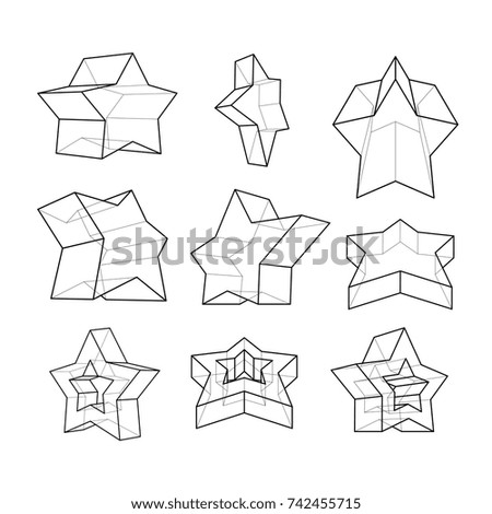 Star construction vector clip art set