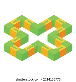 Star constructor toy icon isometric vector. Popit game. Stress sensory