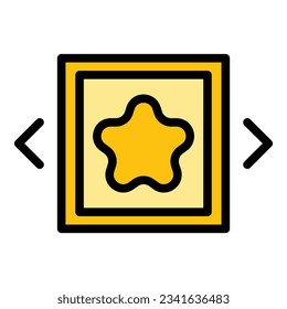 Star content icon outline vector. Seo market. Social creation color flat