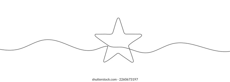 Dibujo continuo de estrella, ilustración de una línea. Ilustración del vector