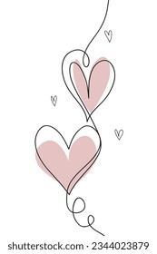 Star. Continuous line art drawing. Hand drawn doodle vector illustration in a continuous line. Line art decorative design