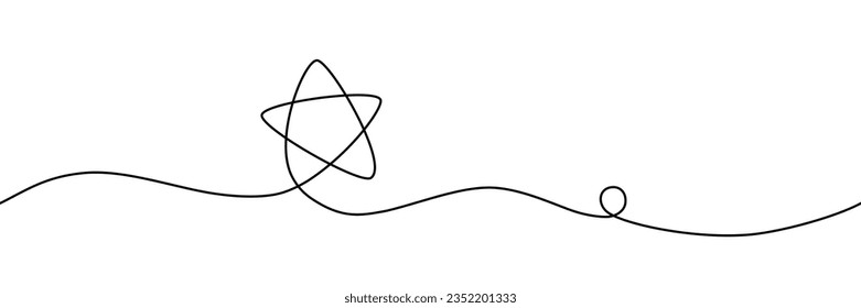Star with continuous line drawing. Minimal Vector Design.