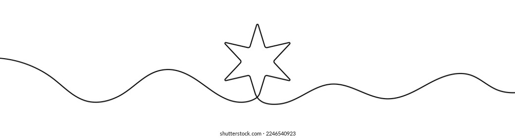Estrella con estilo de dibujo continuo. Icono de estrella de arte de línea. Ilustración vectorial. Antecedentes abstractos