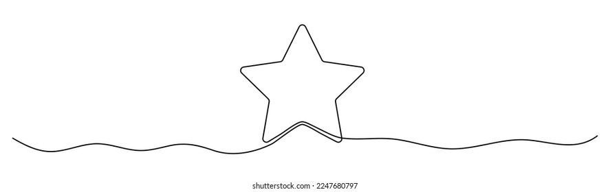 Star continuous line drawing. Vector illustration isolated on white.
