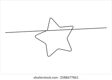 Star continuous one line art drawing of design. Single line art minimalist of star vector