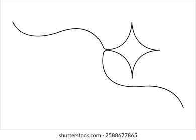 Star continuous one line art drawing of design. Single line art minimalist of star vector