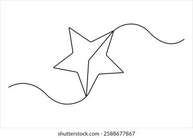 Star continuous one line art drawing of design. Single line art minimalist of star vector